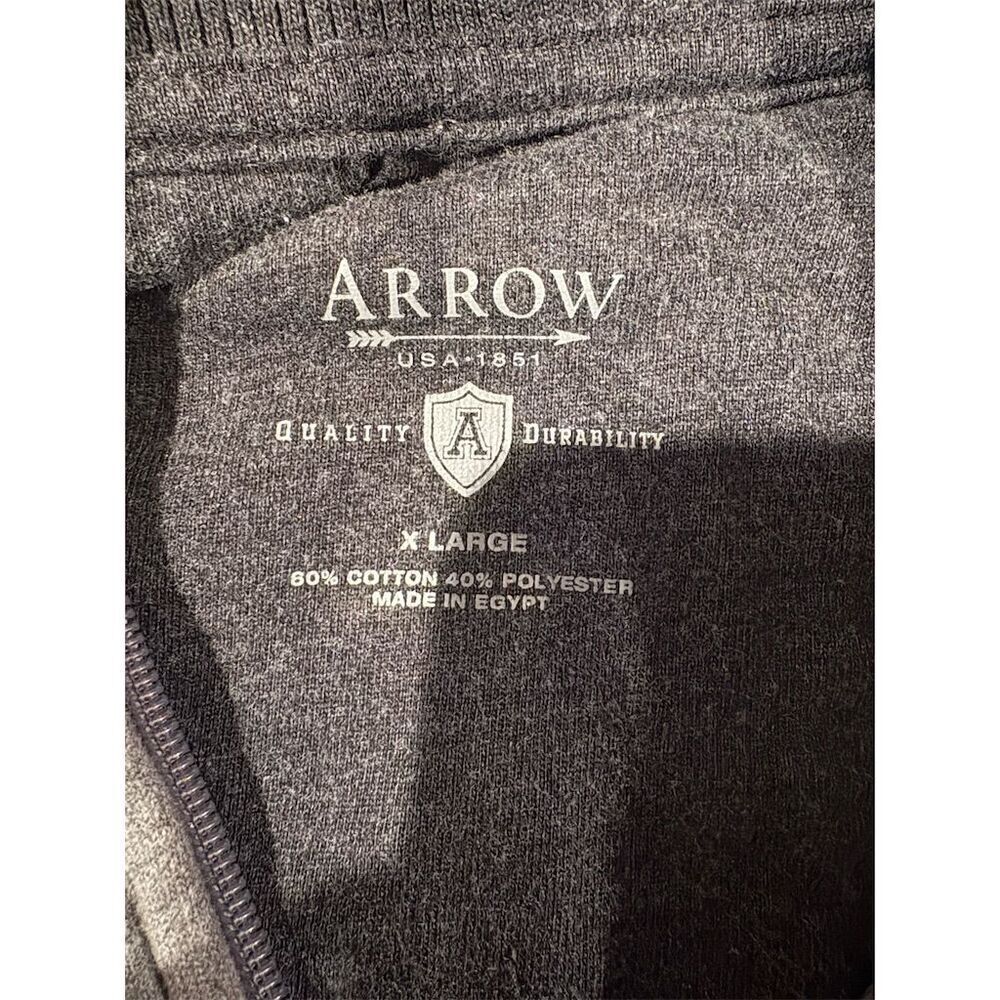 Arrow Men's XL Gray 1/4 Zip Fleece Pullover Sweatshirt Casual - Picture 8 of 9